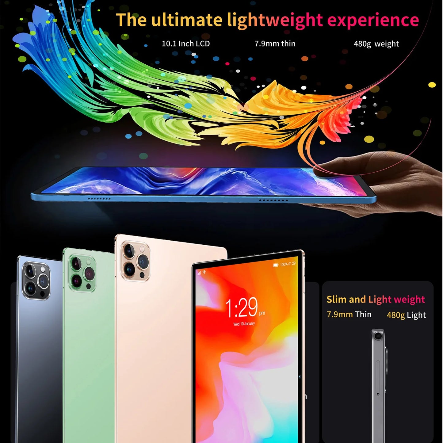 Tablette Sauenaneo 10,1'' / Octa-core / 4Gb Ram / 64Gb Rom / Google Play Android / Dual Camera / Batterie 11500Mah
