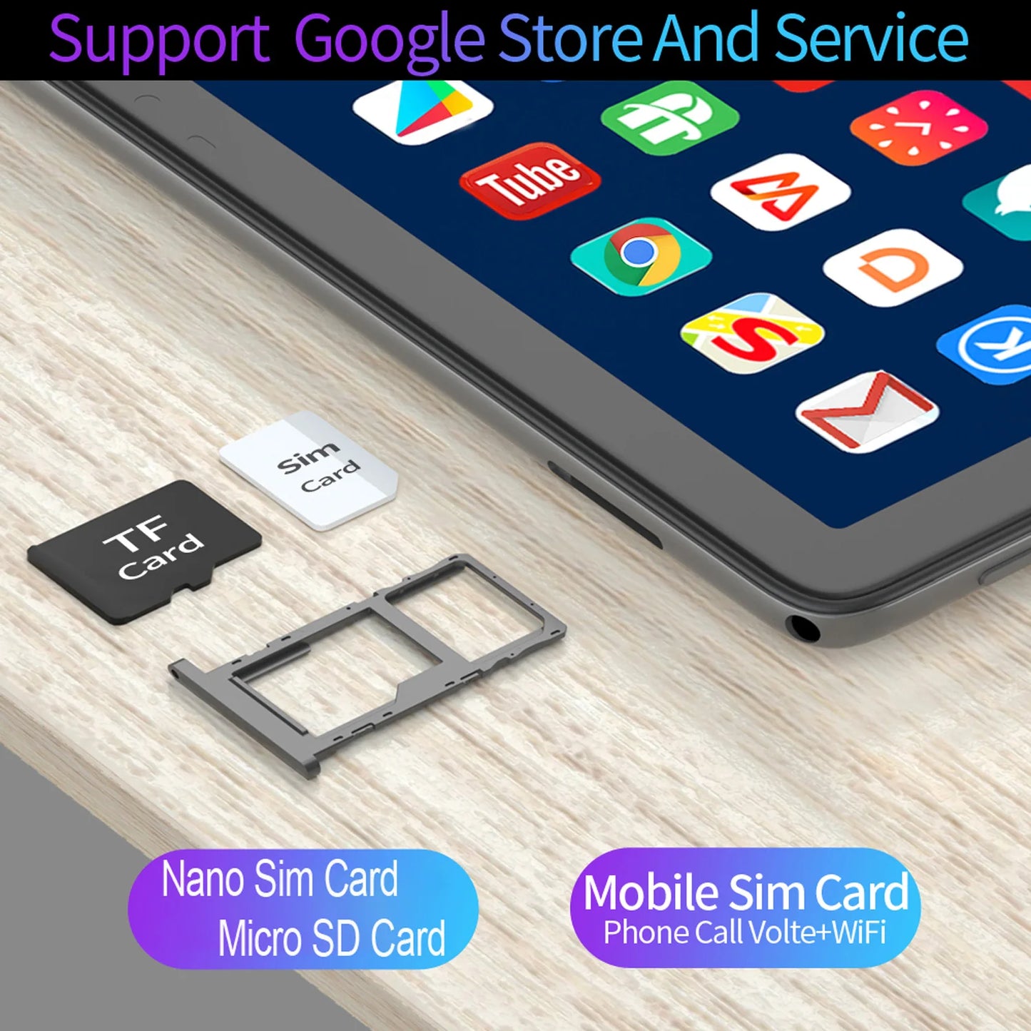 Tablette Sauenaneo 10,1'' / Octa-core / 4Gb Ram / 64Gb Rom / Google Play Android / Dual Camera / Batterie 11500Mah