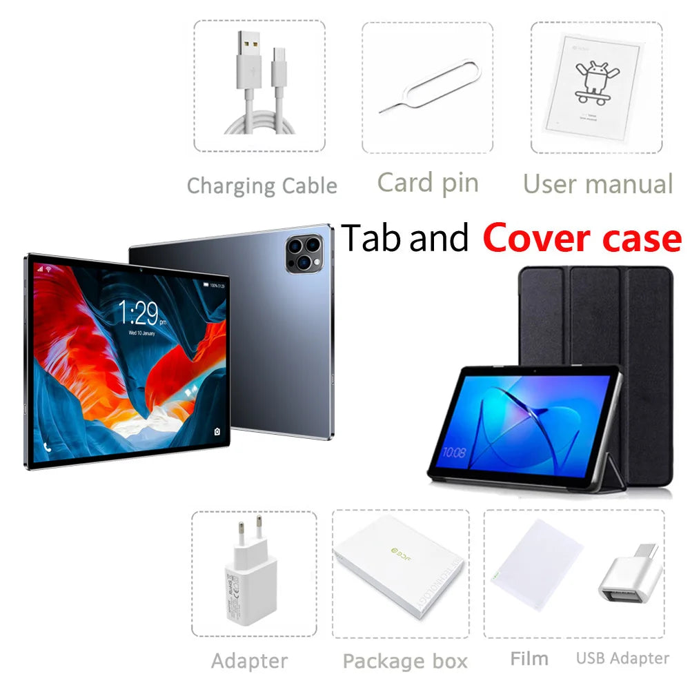Tablette Sauenaneo 10,1'' / Octa-core / 4Gb Ram / 64Gb Rom / Google Play Android / Dual Camera / Batterie 11500Mah
