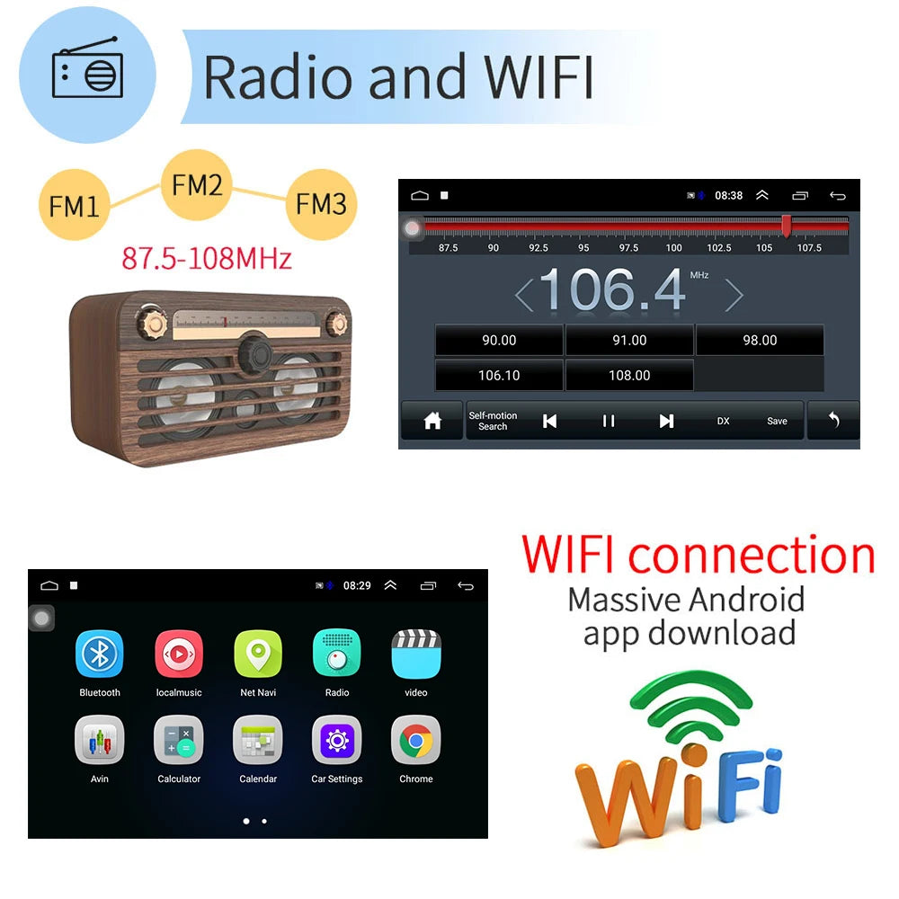 ACODO Android Car Player 7 inch Wireless Carplay Auto Radio With WiFi Bluetooth FM Navigation Autoradio Stereo