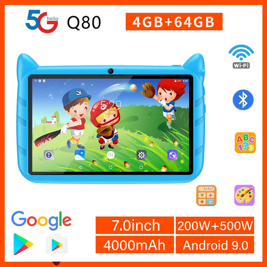 Tablette Bdf Kids / 7'' / 5G / Wifi /  Quad core / Android / 4Gb ram / 64Gb Rom